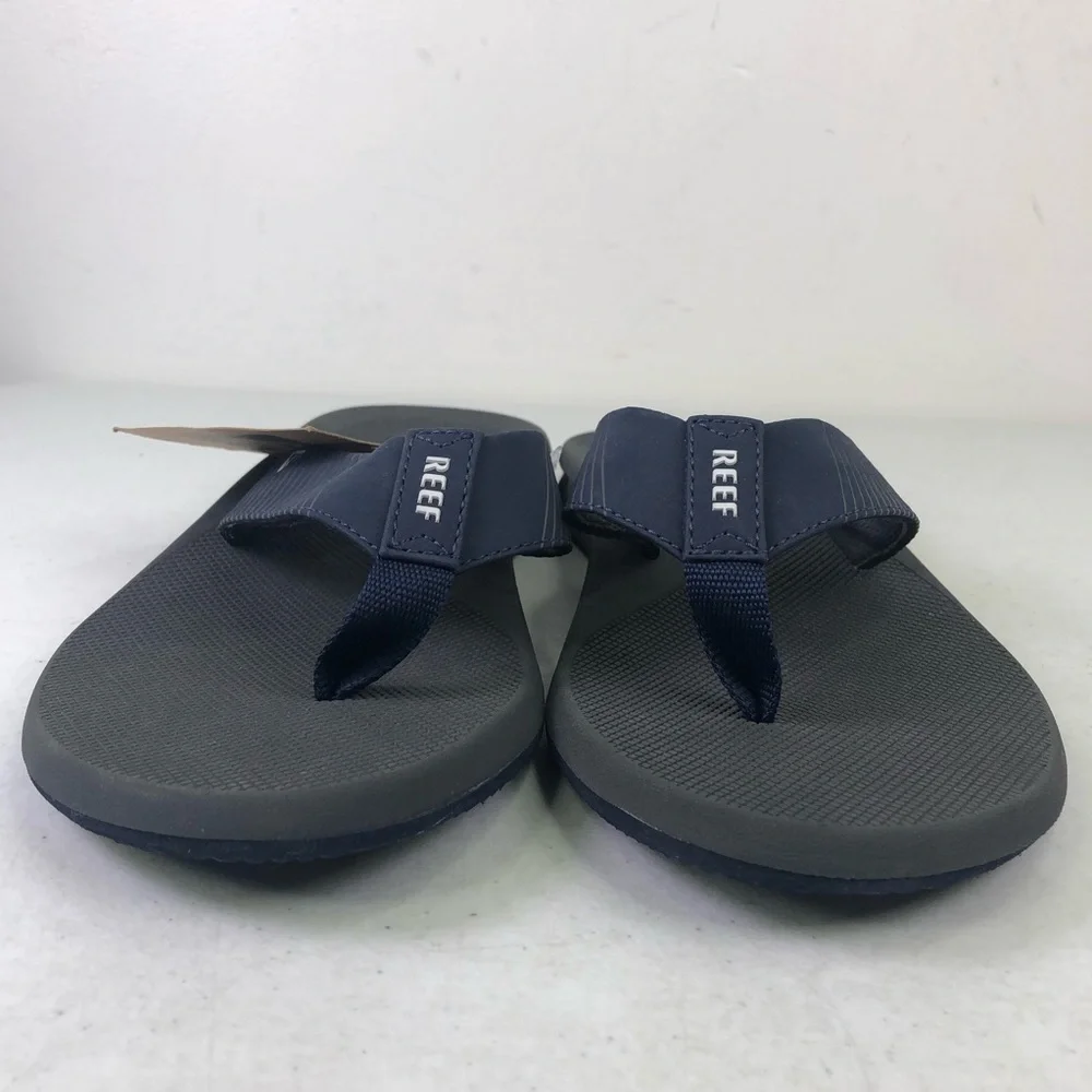 Reef Phantom II Grey Navy Thong Flip Flop Shoes Size 8